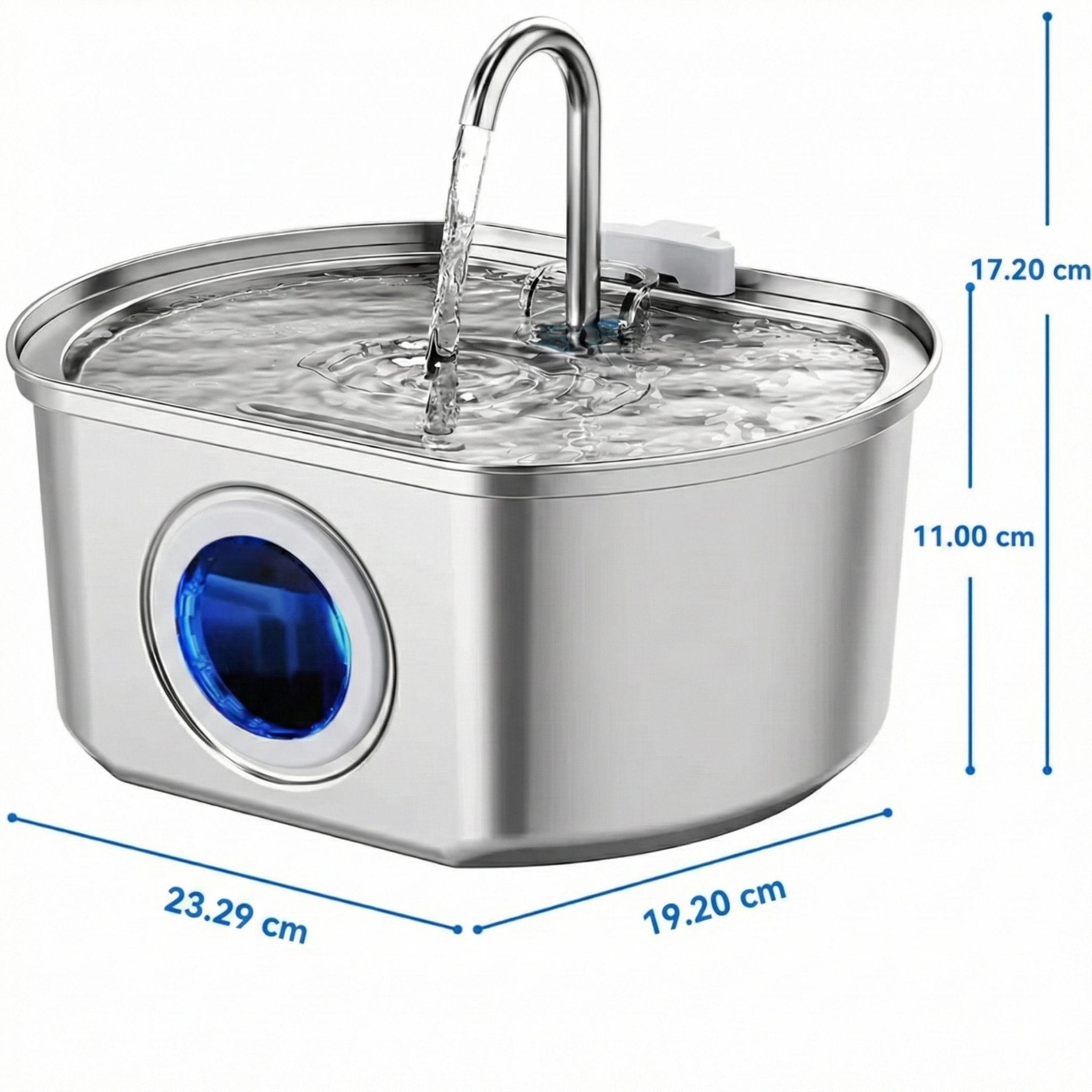 MietzBar - Smart Edelstahl Katzenbrunnen 3,2L – Leiser Wasserspender mit Filtersystem inkl. 8 Ersatzfilter