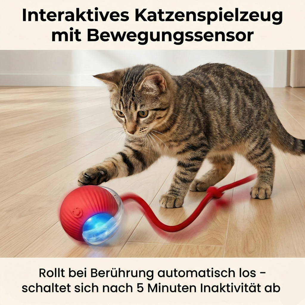 Smart-Ball Pro: Intelligentes Katzenspielzeug mit 3 Geschwindigkeitsstufen & automatischer Standby-Funktion