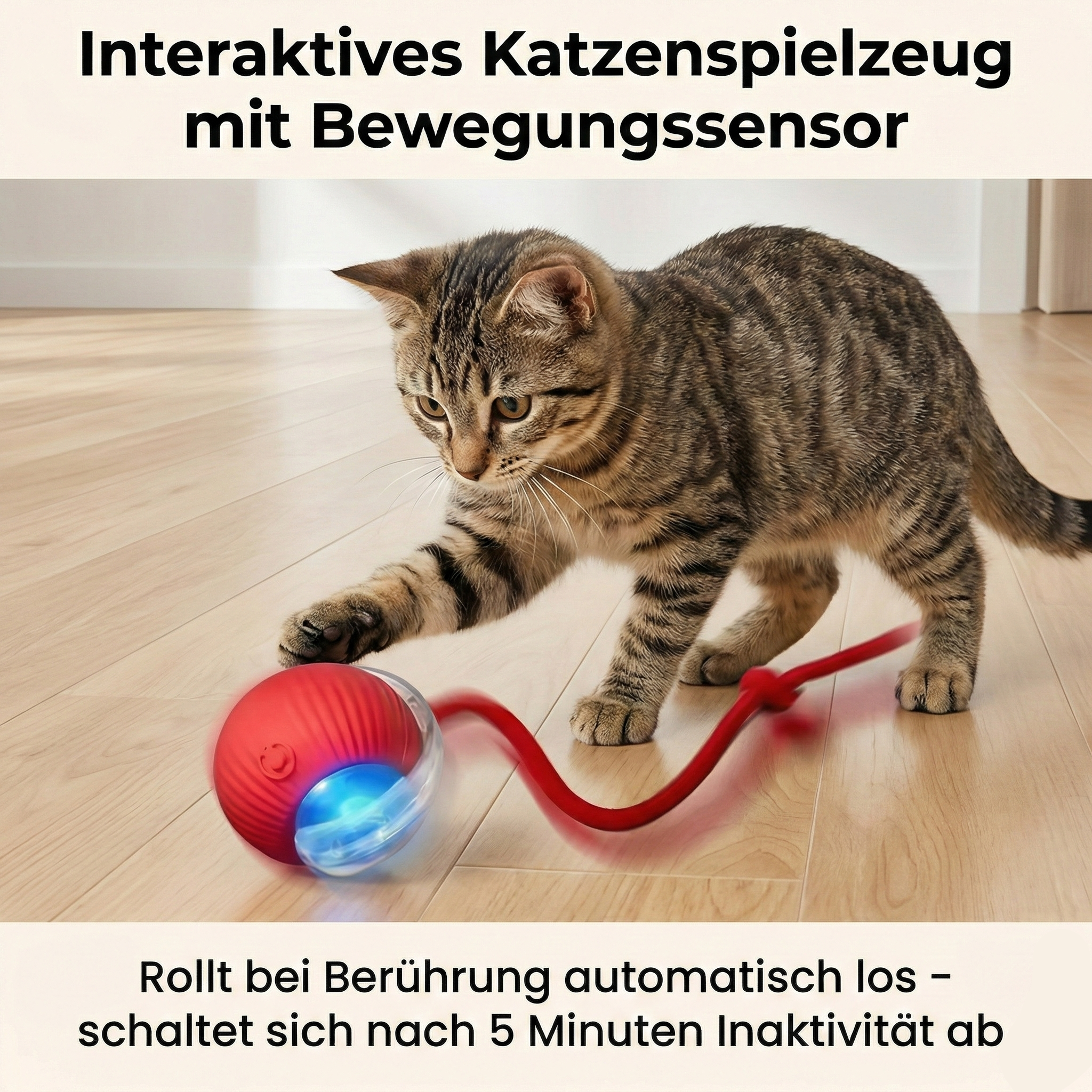 Smart-Ball Pro: Intelligentes Katzenspielzeug mit 3 Geschwindigkeitsstufen & automatischer Standby-Funktion