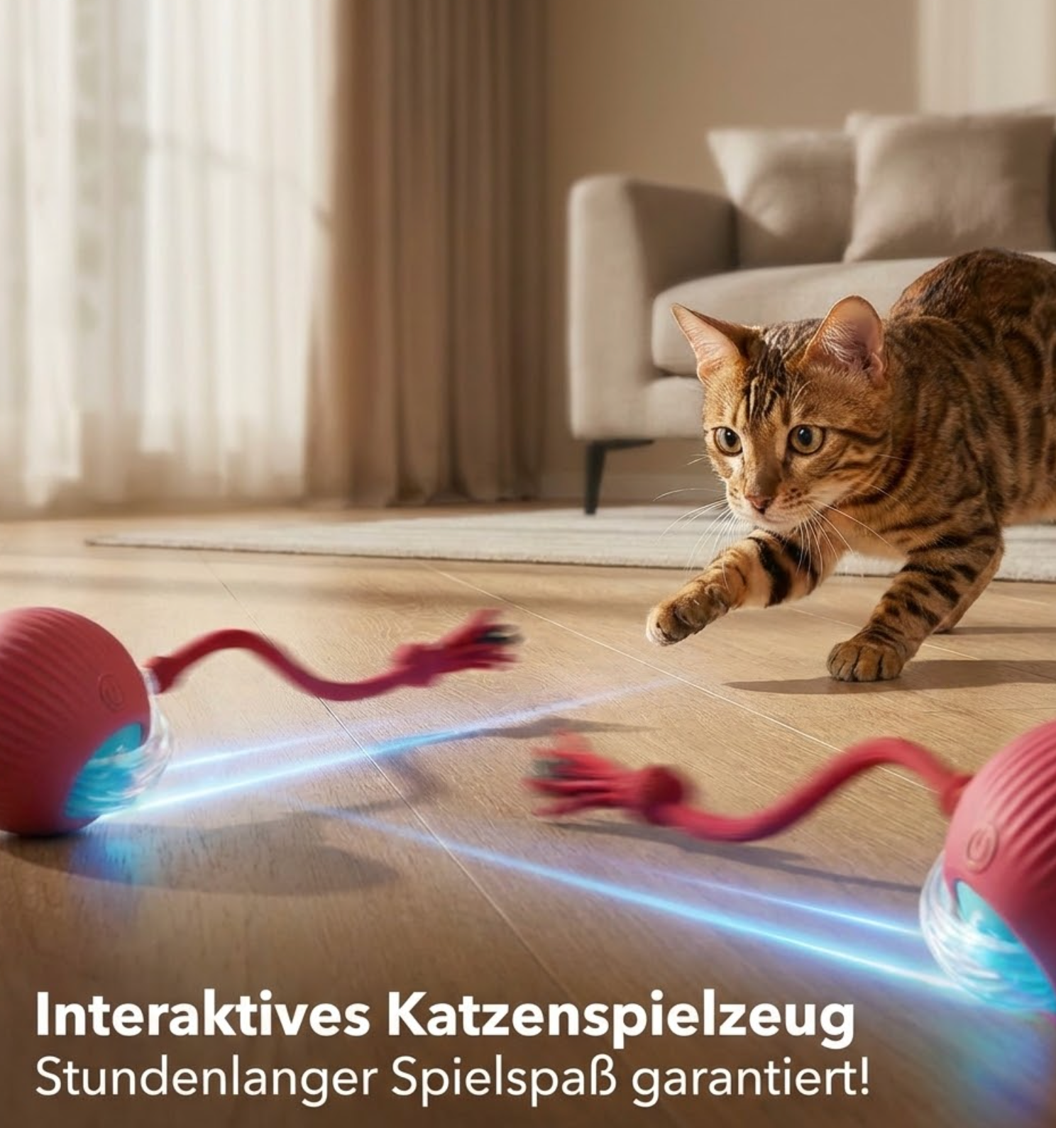 Smart-Ball Pro: Intelligentes Katzenspielzeug mit 3 Geschwindigkeitsstufen & automatischer Standby-Funktion